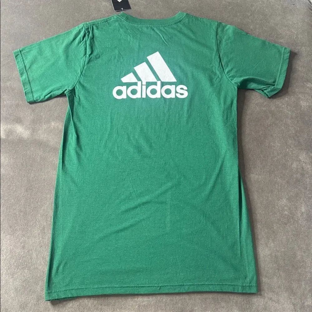 Adidas Men’s Green The Go-To Tee Short Sleeve T-Shirt SMALL 100% Cotton NWT